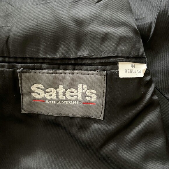 100% Cashmere Sport Coat Blazer Jacket Black Satel's San Antonio Made in USA - Picture 6 of 12